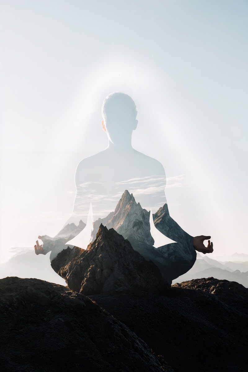 Meditative Mountain Silhouette